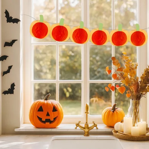 Halloween Tök Dekoratív Füzér