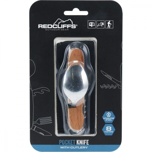 túlélő készlet zsebkés 8 az 1-ben fa