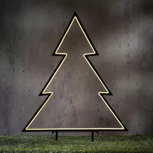 Neon Karácsonyfa 190 Led Időzítő 8 Funkció 53X75Cm Luca Meleg Fehér