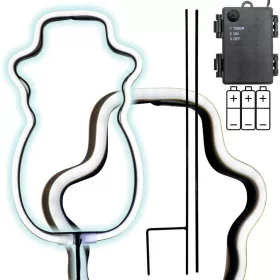   Neon Hóember Fehér 81 Led-Es Elemmel Működő 14,5X96Cm Luca