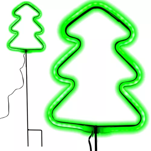 Neon Karácsonyfa Zöld 87 Led-Es Elemmel Működő 16X91Cm Luca