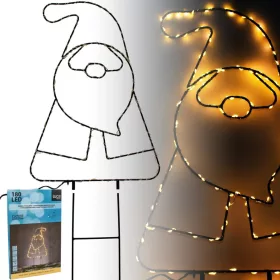   Mikulás Kerti Állvány Meleg Fehér 180 Led Elemmel Működő Izzók 29,5X67,5Cm Luca
