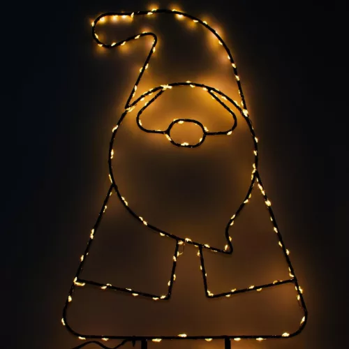 Mikulás Kerti Állvány Meleg Fehér 180 Led Elemmel Működő Izzók 29,5X67,5Cm Luca
