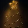 Kerti Karácsonyi Faállvány Meleg Fehér Lámpákkal 180 Led-Es Elemmel Működő 30X69,5Cm Luca