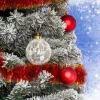 karácsonyfadísz Biztonságos Műanyag Golyó 8 Cm Csipke Díszítés Csillám Csillag
