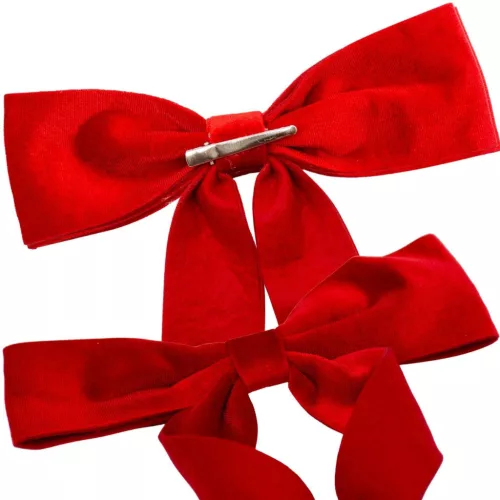 Piros Díszítő Masni 2X19X48Cm 4 Db Csillámból