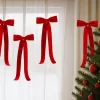 Piros Díszítő Masni 2X19X48Cm 4 Db Csillámból
