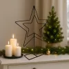 Dekoratív Csillag Fém Állvány 50Cm Fekete Csillámmal