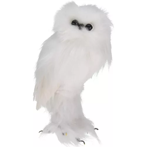 Dekoratív Álló Bagoly 18Cm Fehér