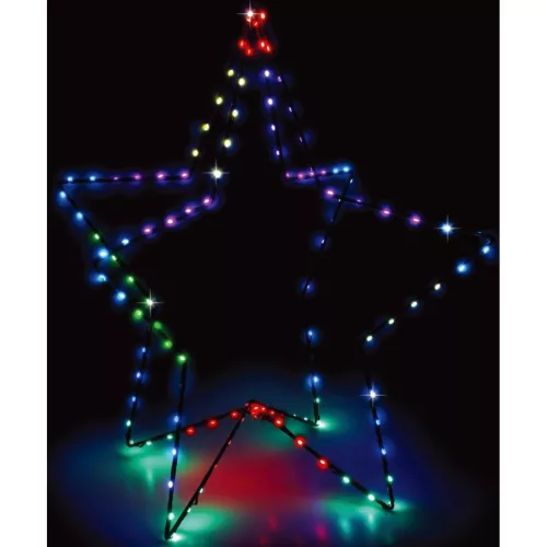 3D Dekoratív Állócsillag 120Led Rgb 80Cm