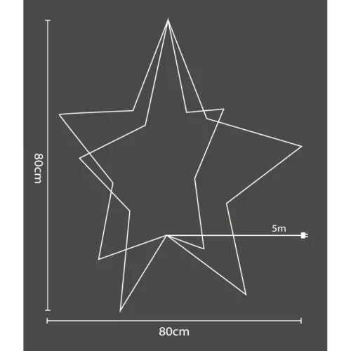 3D Dekoratív Állócsillag 120Led Rgb 80Cm