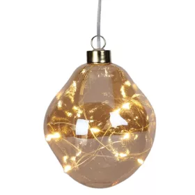 karácsonyfadísz Üveggolyó Matrix Csepp Led 10Cm Arany