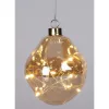 karácsonyfadísz Üveggolyó Matrix Csepp Led 10Cm Arany