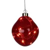 karácsonyfadísz Üveggolyó Matrix Csepp Led 10Cm Piros