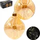 karácsonyfadísz Üveg Csepp Gömb Mátrix 2 Db Led 12 Cm Arany