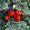 karácsonyfadísz Dekoratív Műanyag Gömbér Széf 6 Db 80Mm Piros