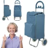 bevásárló táska kereken kerettel, 40l,  banyatank kék