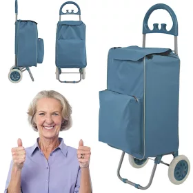 bevásárló táska kereken kerettel, 40l,  banyatank kék