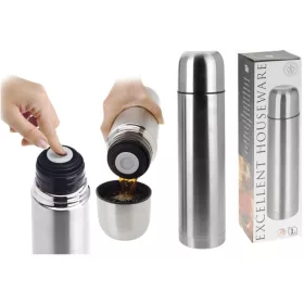 Ezüst 1000Ml-Es Utazó Termosz