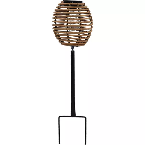 Progarden Barna Rattan Napelemes Gömblámpa