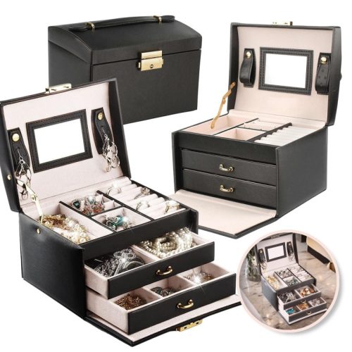 Ékszeres doboz, fekete láda PD49CZ