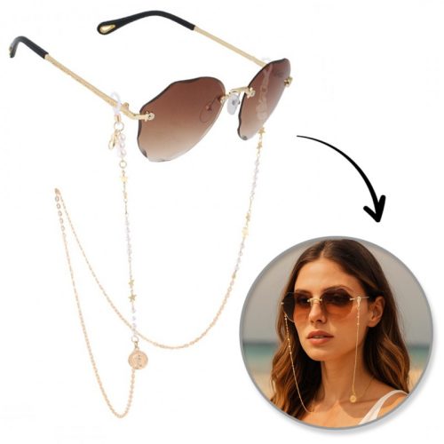 Szemüveglánc gyöngyökkel és csillagokkal LDK06