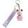 Plüssmackós kulcstartó ÁTLÁTSZÓ rózsaszín medálok BRL51