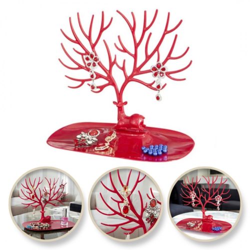 Ékszerkiállítás - nyaklánc, gyűrűk, fa E31CZE