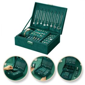 Palackzöld ékszerdoboz, tok, szervező, PD133