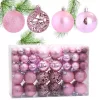 100 db-os rózsaszín gömbdísz szett, karácsonyfadíszek BSN07WZ4