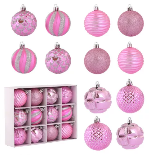 12 db 6 cm-es gömbdísz készlet, BSN10WZ2 gömbdíszek
