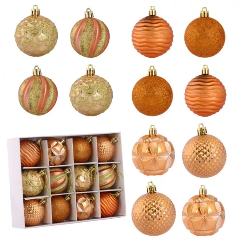 12 db 6 cm-es gömbdísz készlet, BSN10WZ3 gömbdíszek