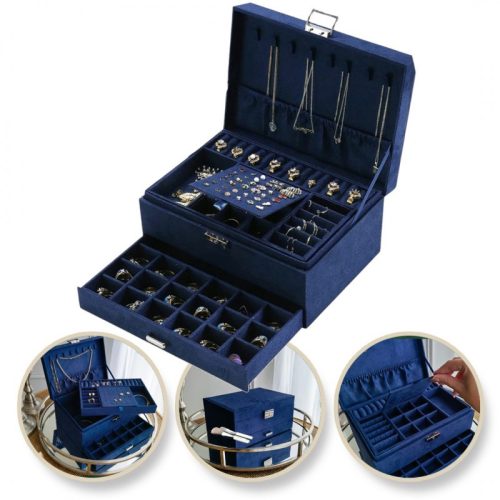 Ékszerdoboz, tok, szervező, kobalt PD119GRAN