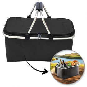  Összecsukható termo bevásárlókosár, piknik, fekete 47x27x23cm KP01CZ
