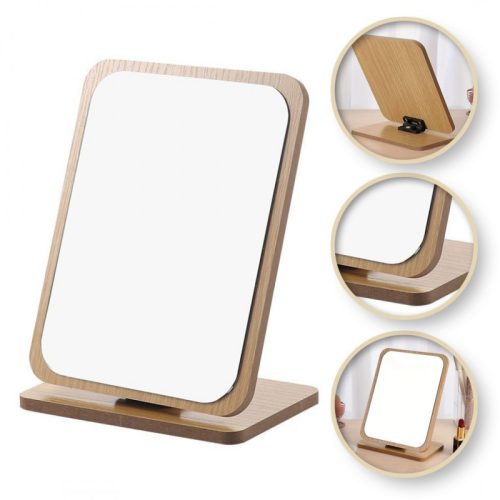 Téglalap alakú, fából készült álló kozmetikai tükör 21 x 16 cm L8BR