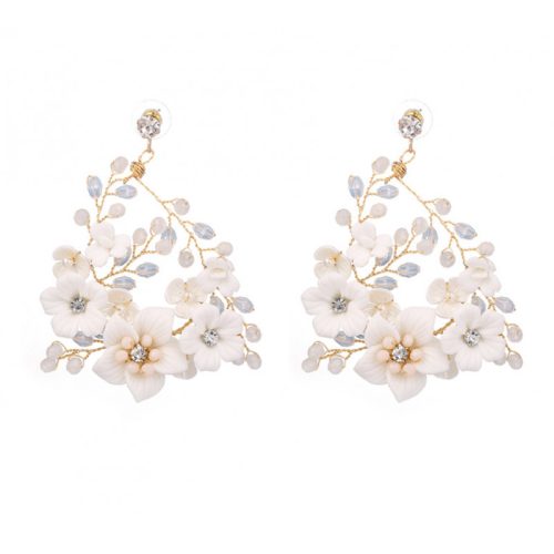 BOHO esküvői fülbevaló kristályokkal, rozsdamentes acél, KOLS01