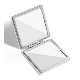   Fehér, elegáns fém kozmetikai tükör kézitáska nyílással L12