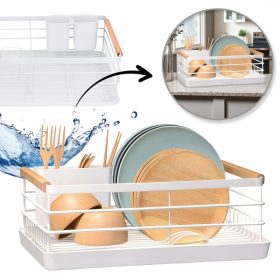   Edényszárító, tálcás csepegtető 43 x 30,5 x 14 cm fehér SU05B