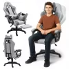 DIÁK forgó gamer szék, lábtartóval és masszázspárnával, szürke KO23SZ