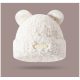 Plüss téli sapka mackó fülekkel, folttal, fehér CZ32WZ2