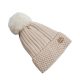 Kötött téli sapka pomponnal és folttal, krémszínű CZ33WZ1