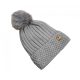 Kötött téli sapka pomponnal és folttal, szürke CZ33WZ2