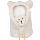Plüss téli sapka mackó fülekkel + sál, 2 az 1-ben - krémszínű CZ34WZ2