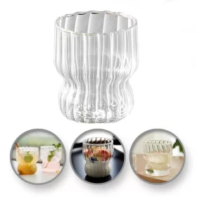 Barázdált üveg, hullámos falú pohár 260 ml 1 db SZK51