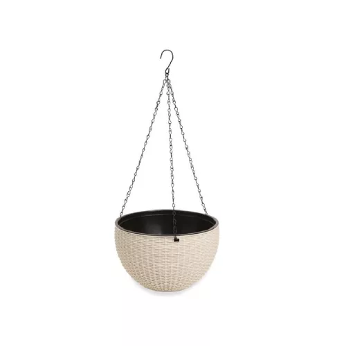 Nagy krémszínű függő virágcserép 26 cm ROS10K