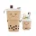 Penar, ECARLA, Poliester, Design Boba tea, 12 x 17.5 cm, Crem / Maro