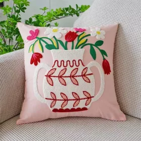 Párnahuzat 45 x 45 cm-es kancsó virágokkal CSOKOR POD144
