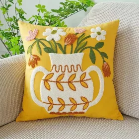 Párnahuzat 45 x 45 cm-es kancsó virágokkal CSOKOR POD146