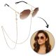 Vékony arany virágos szemüveglánc strasszokkal 73cm LDK18