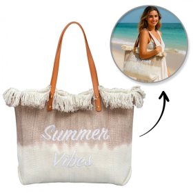   STRANDTÁSKA, BOHO ünnepi, rojtos, barna ombre, vásárláshoz TP14BR